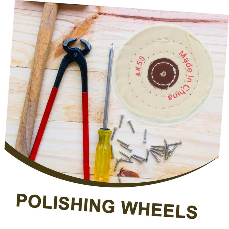 3Pcs 4 Inch Wool Polishing Wheel Buffing Mop Kit For Electric Pneumatic Polisher - Image 2